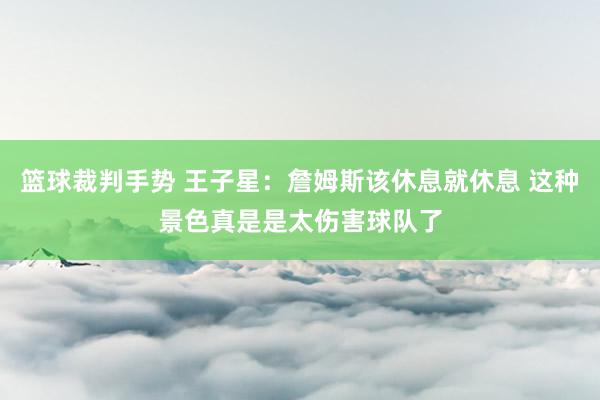 篮球裁判手势 王子星：詹姆斯该休息就休息 这种景色真是是太伤害球队了