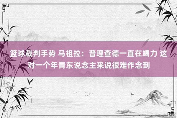 篮球裁判手势 马祖拉：普理查德一直在竭力 这对一个年青东说念主来说很难作念到