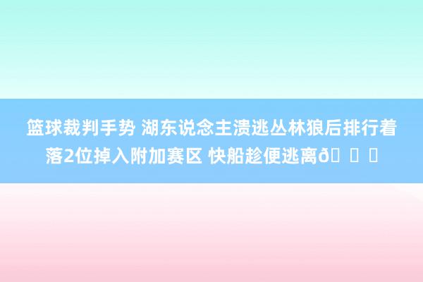 篮球裁判手势 湖东说念主溃逃丛林狼后排行着落2位掉入附加赛区 快船趁便逃离😋