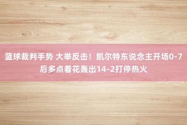 篮球裁判手势 大举反击！凯尔特东说念主开场0-7后多点着花轰出14-2打停热火